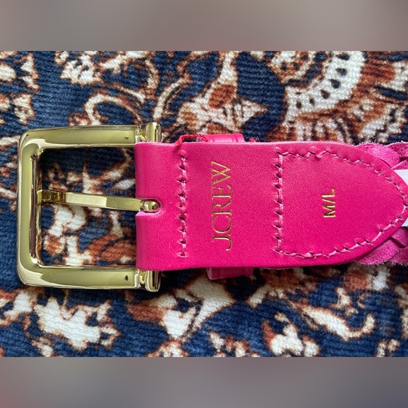 J. Crew Plaited Italian leather belt in Raspberry Pink - Picture 2 of 5